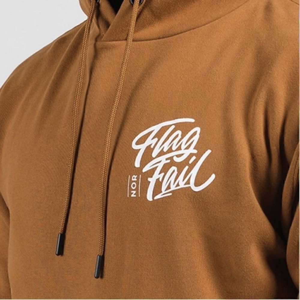 Flag Nor Fail NWT Pullover Fleece 'Base Hoodie' in 'Copper' Brown Size Small - Picture 5 of 13